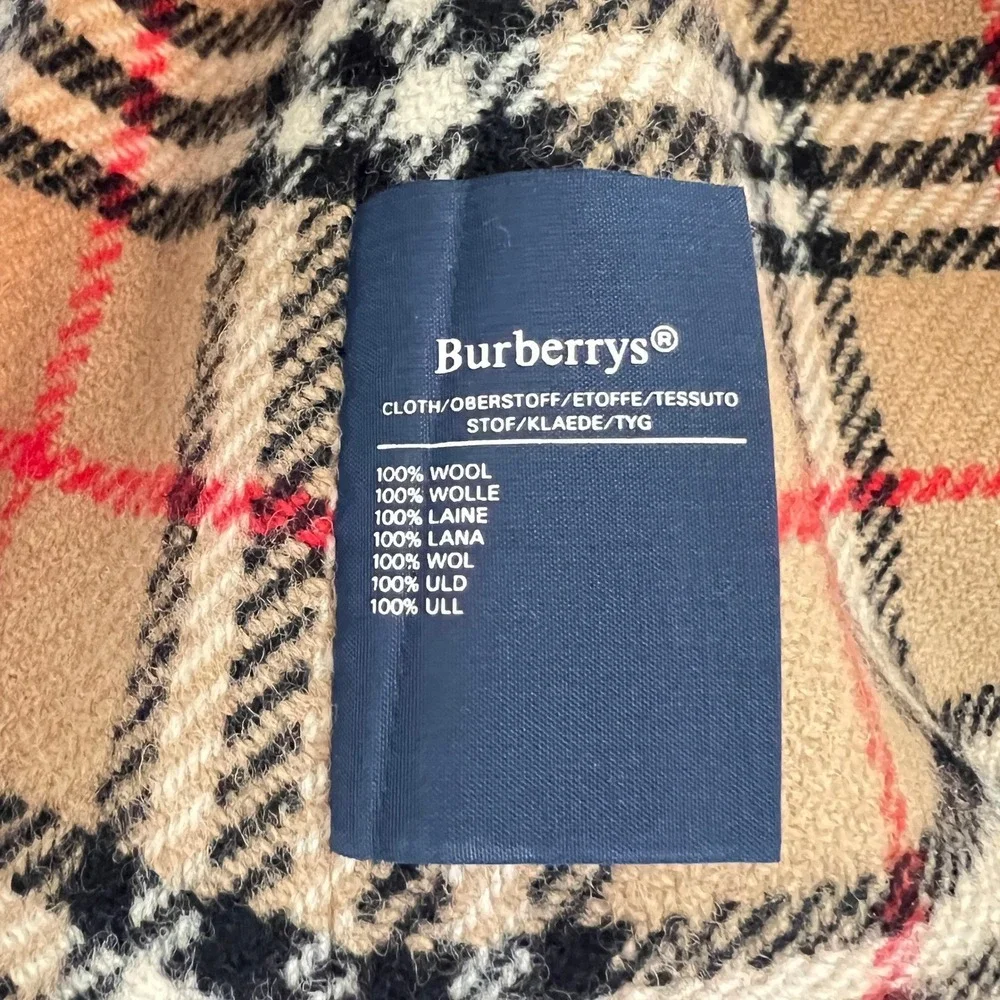 New‎ Burberry Vintage Trench Coat Beige Double Breasted Belted Check XS S - Picture 10 of 16